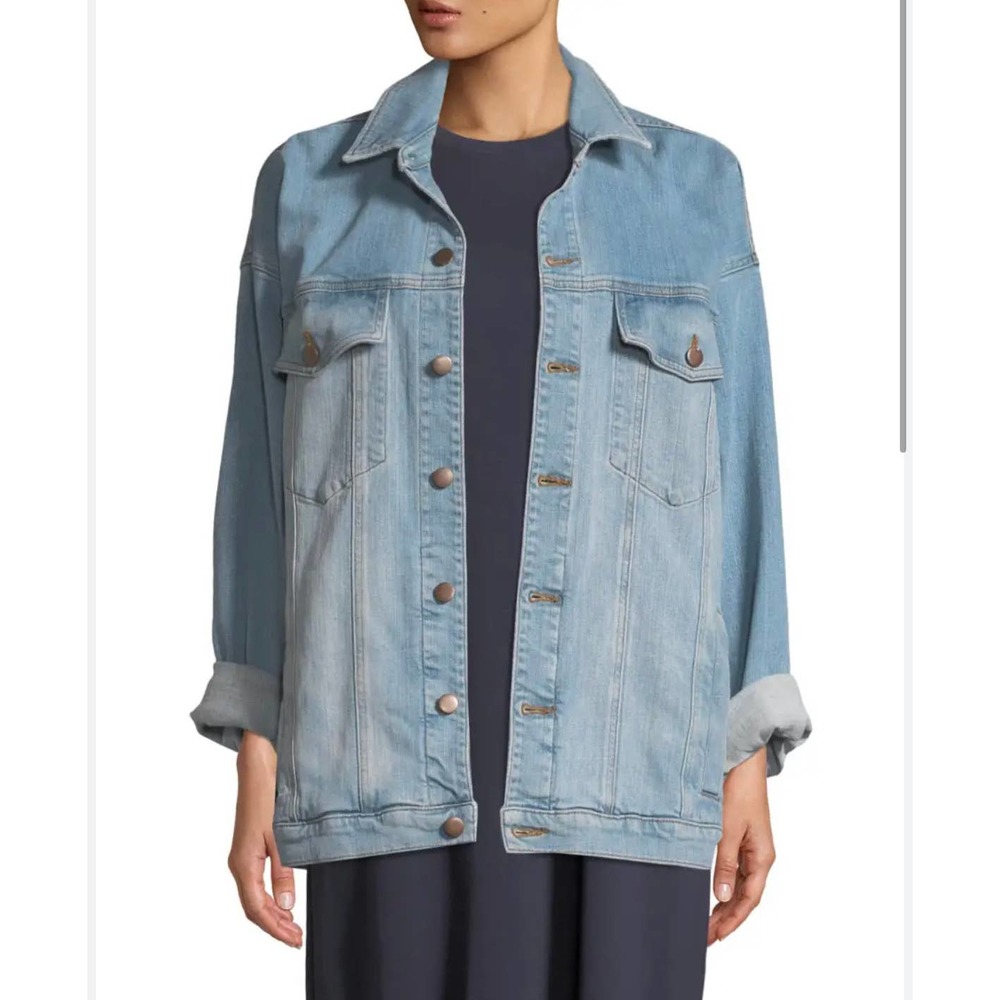 Eileen Fisher Oversized Long Jean Jacket NWOT Size Medium